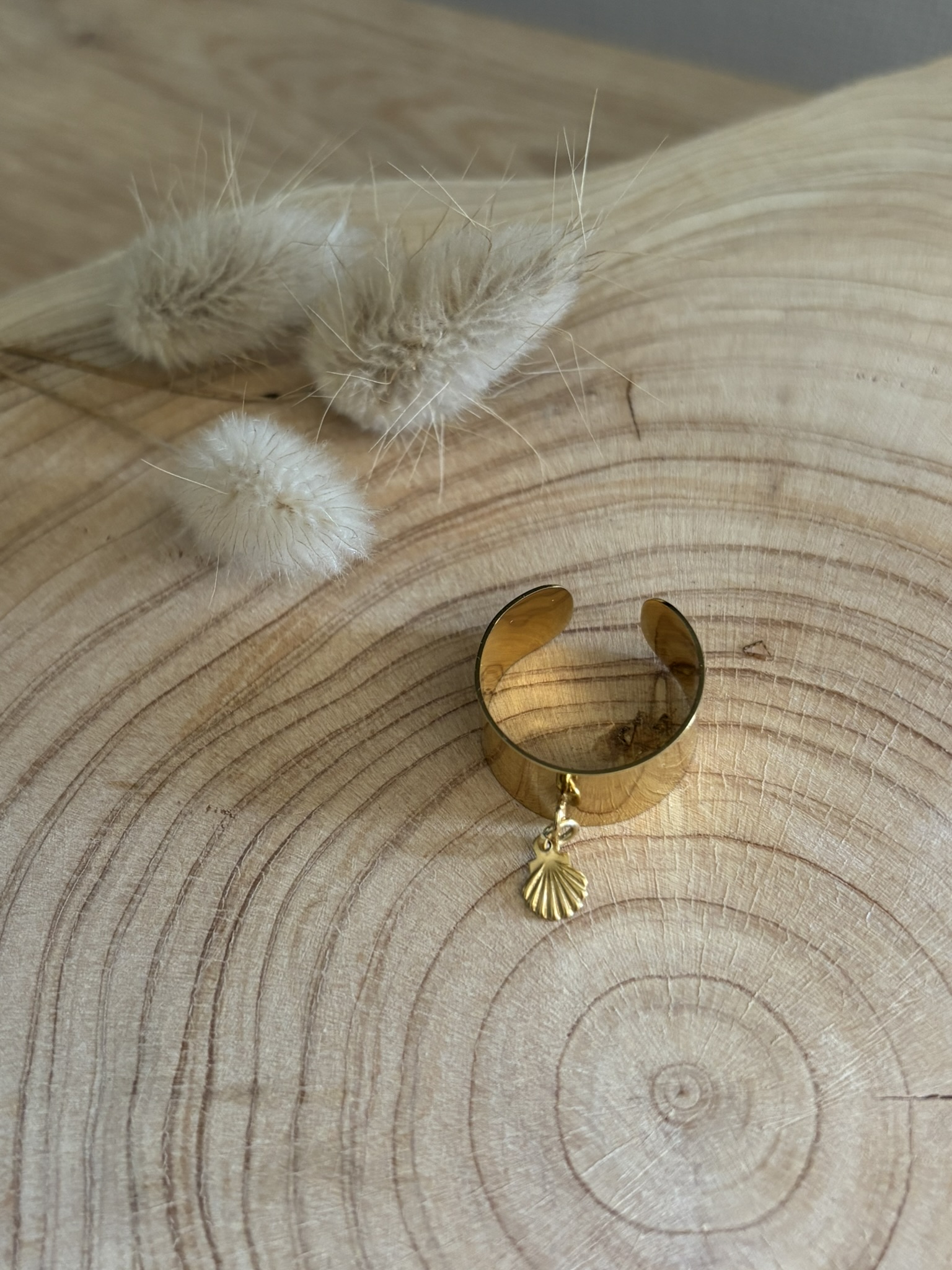 Bague breloque coquillage